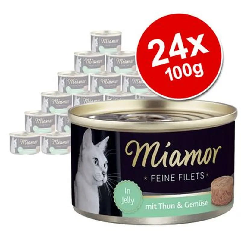 Miamor Fine Fillets Saver Pack 24 x 100g - Tuna & Quail Eggs in Jelly