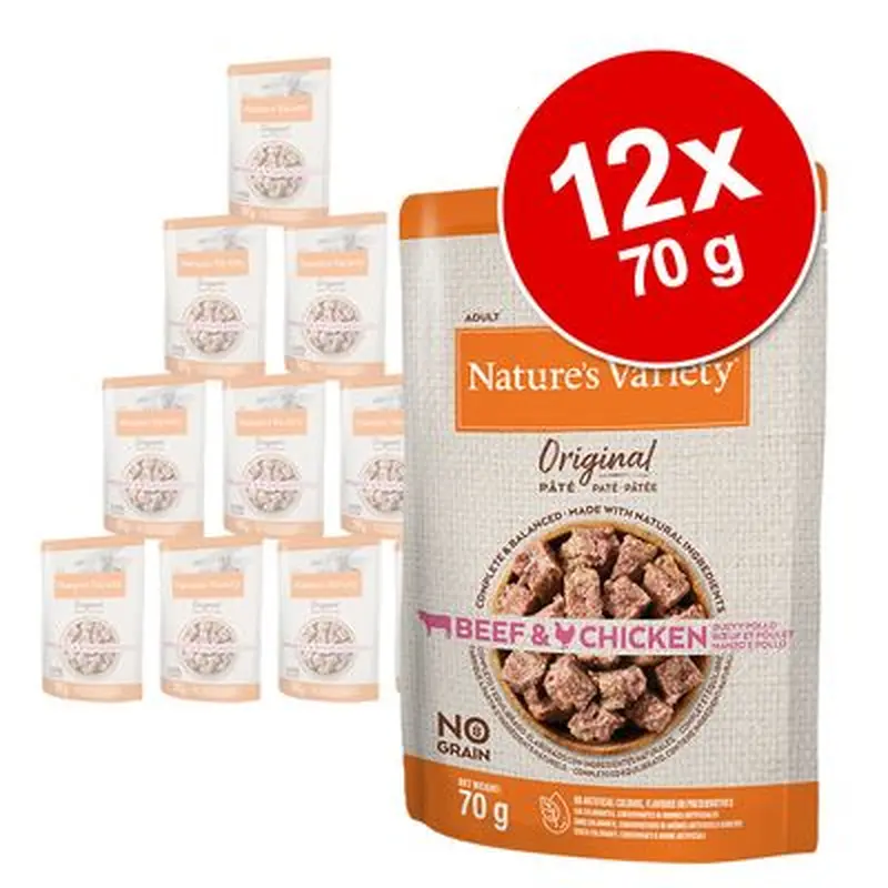 Nature's Variety Original Pat No Grain 12 x 70g - Beef and chicken