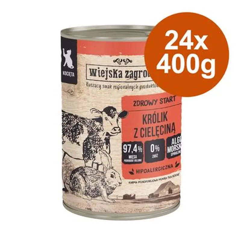 Wiejska Zagroda Cat Saver Pack 24 x 400g - Lamb with Krill