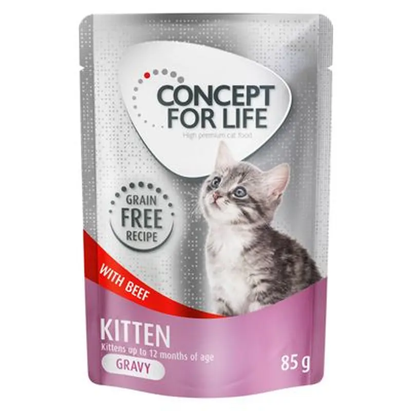 Concept for Life Kitten Beef Grain-Free - in Gravy - 24 x 85g