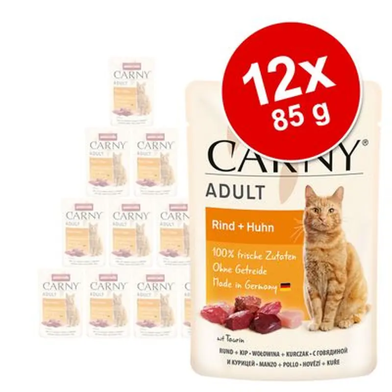 animonda Carny Pouch 12 x 85g - Beef, Turkey & Shrimp