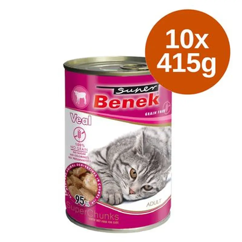 Super Benek grain-free chunks 10 x 415 g - Rabbit in sauce