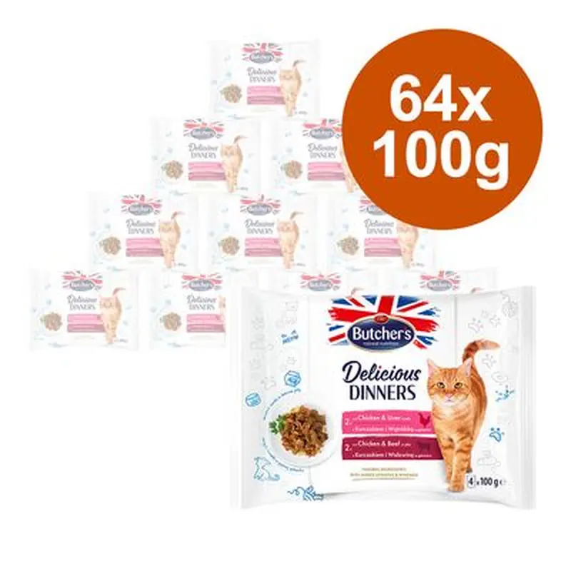 Megapack Butcher's Delicious Dinners 64 x 100g - Mix: Ocean Fish, Cod
