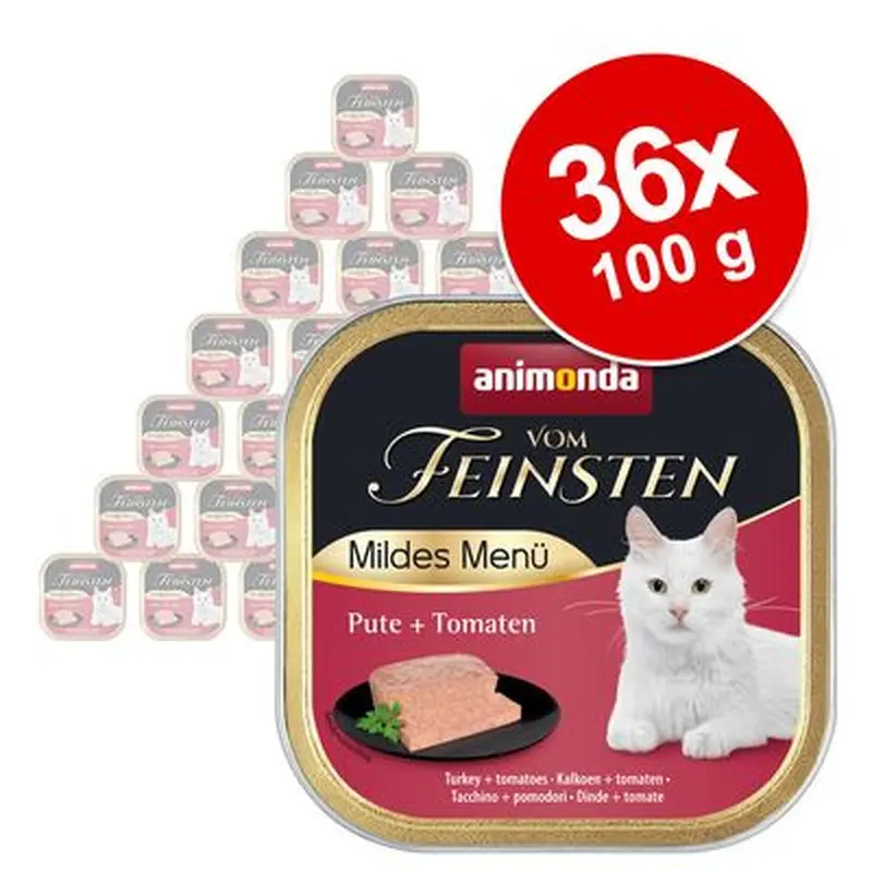animonda vom Feinsten Mild Menu Adult Saver Pack 36 x 100g - Turkey & Cheese