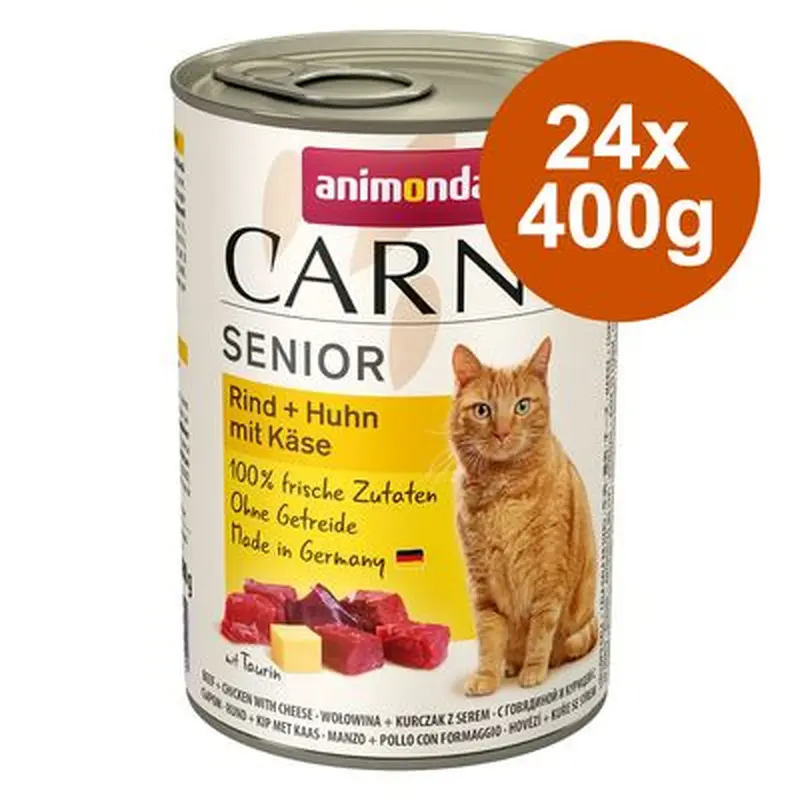 animonda Carny Senior Saver Pack 24 x 400g - Beef & Turkey Hearts