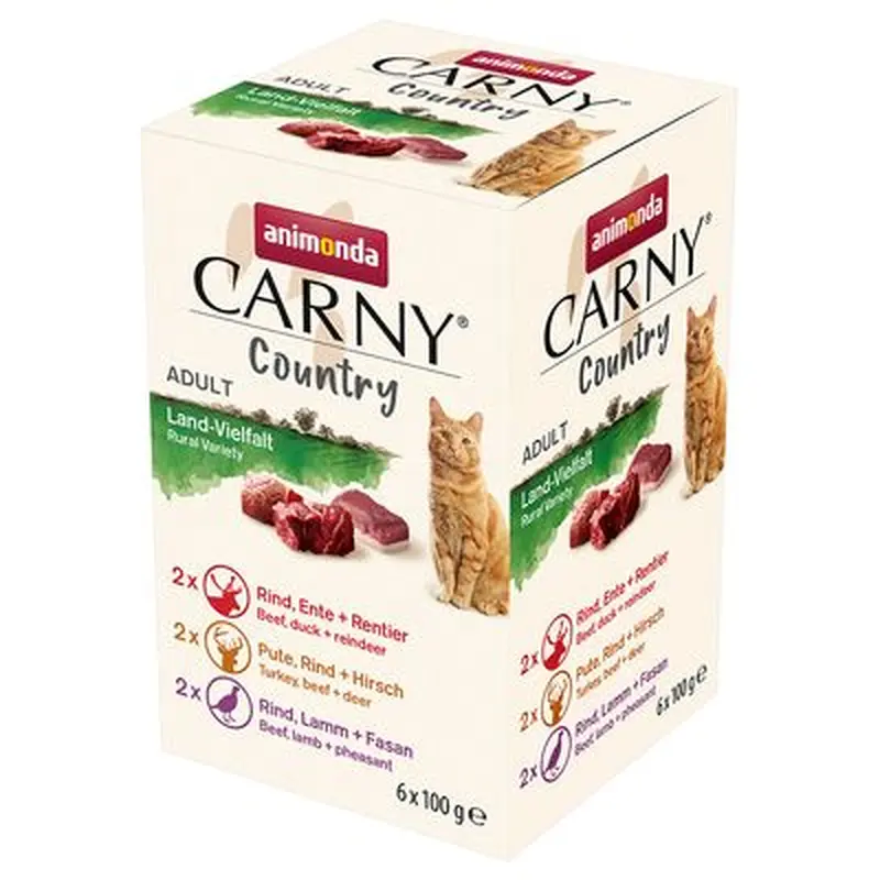 animonda Carny Country Adult Multipack 6 x 100g - Farmhouse Variety (3 Flavours)
