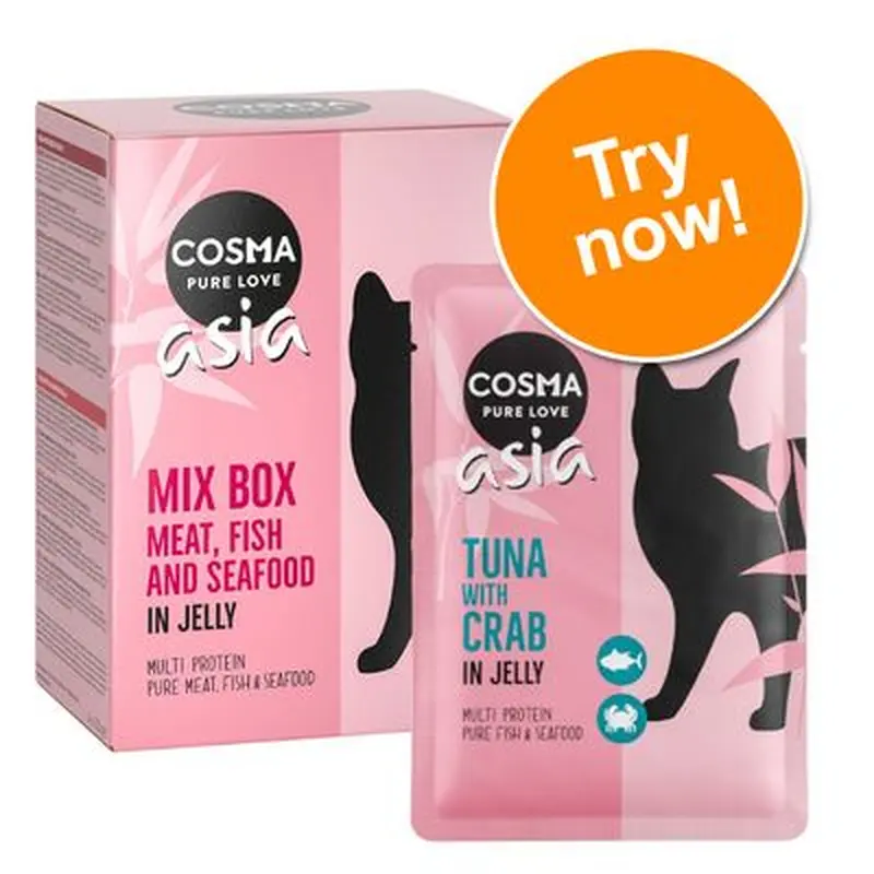 Cosma Asia in Jelly Pouches Mixed Trial Pack - 6 x 100g Mixed Pack (6 Varieties)