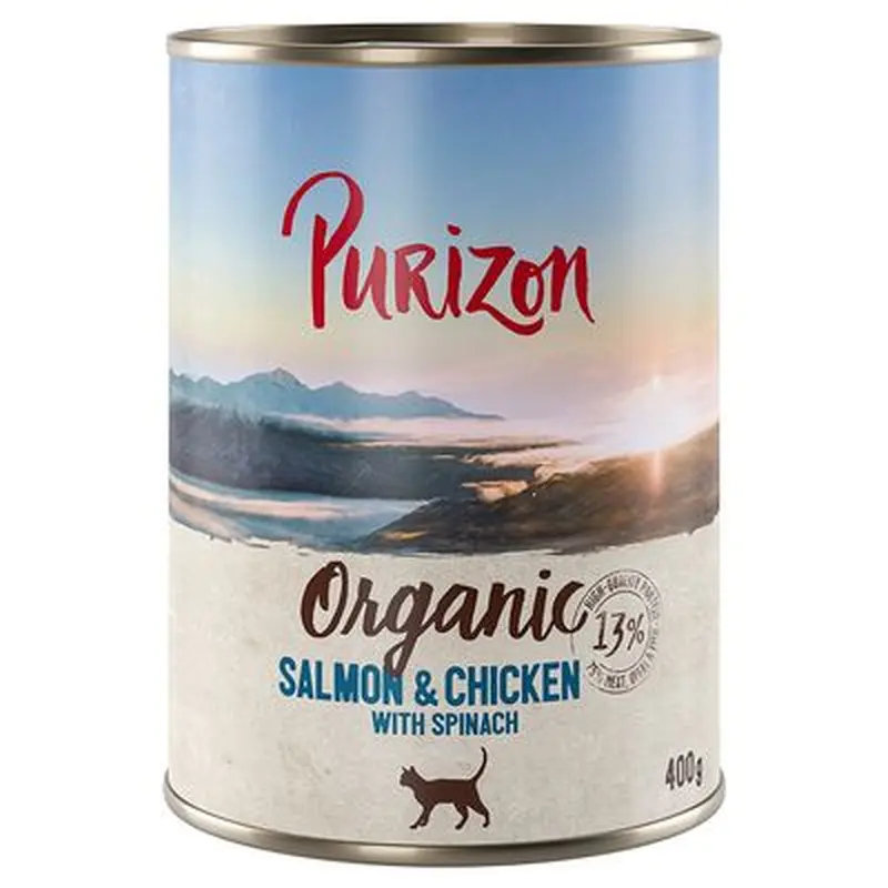 Purizon Organic 6 x 400g - Salmon & Chicken with Spinach