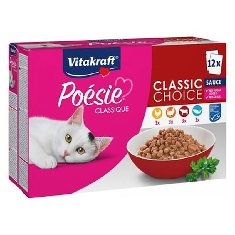 Vitakraft Posie Classic Sauce Mixed Pack - 12 x 85g