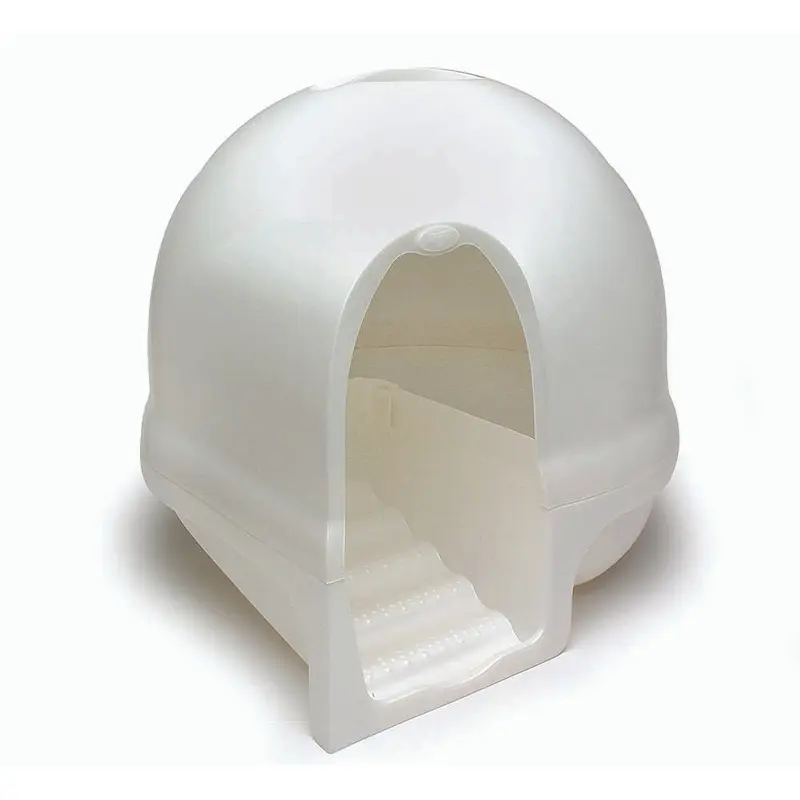 Booda Dome Cleanstep Cat Litter Box Pearl White LG