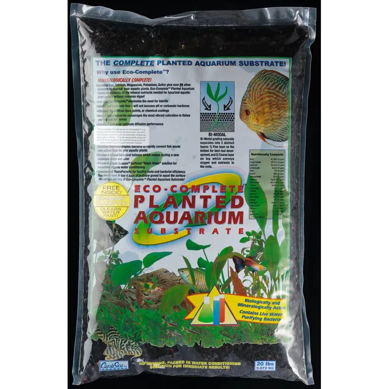 CaribSea Eco-Complete Planted Aquarium Gravel Black 20 lb