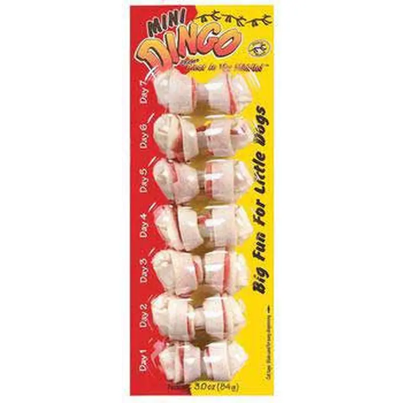 Dingo Knotted Mini 7 Pack White 2.5" 