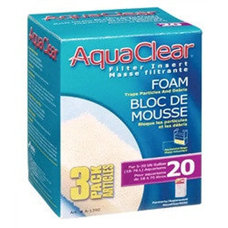 Aqua Clear 20 BioFoam Filter Insert Blue 3 pack