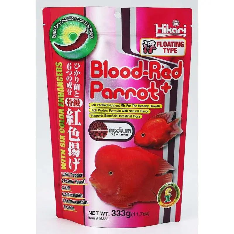 Hikari Blood-Red Parrot+ Floating Fish Food 11.7oz MD