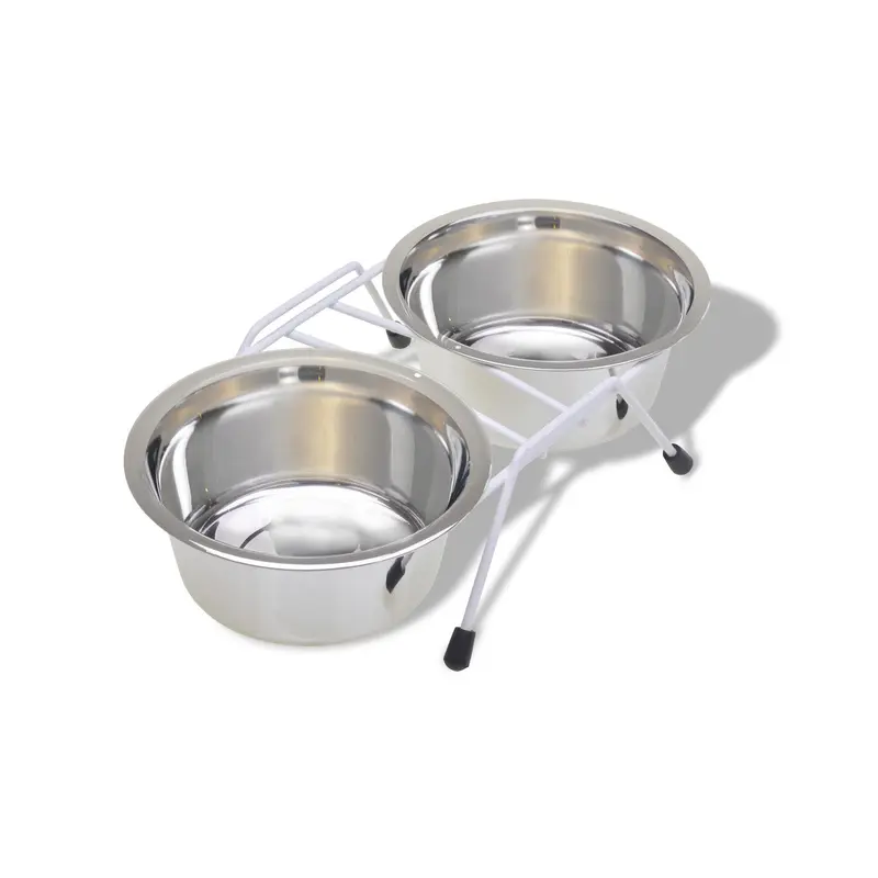 Van Ness Plastics Stainless Steel Double Dish w/Wire Rack Silver 32oz