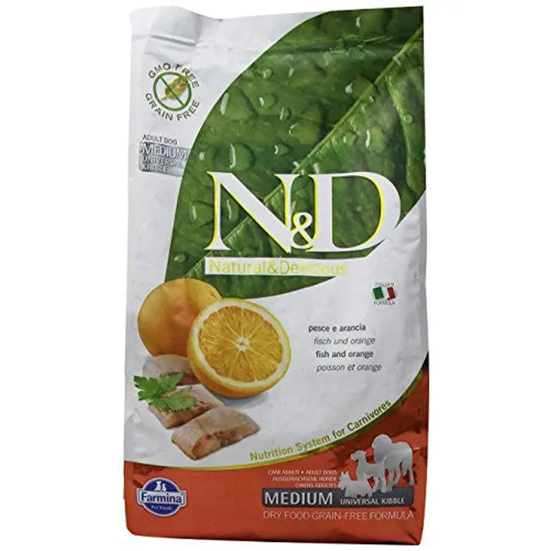 Farmina N&d Natural And Delicious Medium/maxi Adult Fish & Oange Dry Dog Food-5.5-lb-