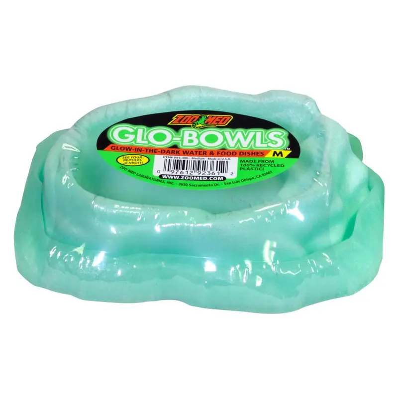 Zoo Med Glo-Bowl Glow in the Dark Combo Bowl Green MD