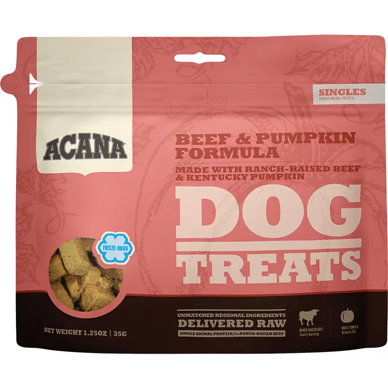 Acana Singles Beef and Pumpkin Dog Treats 1.25oz