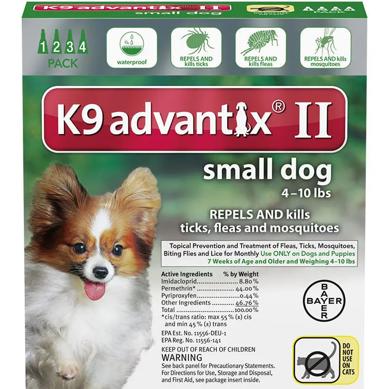 K9 Advantix Ii Dog Small 4-10lb Green 4 Pack