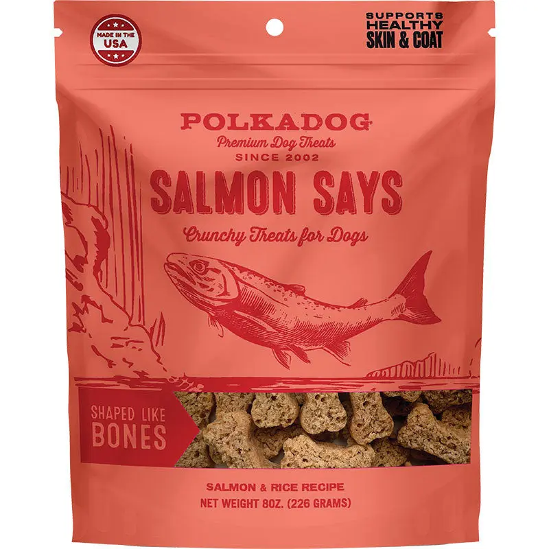 Polka Dog Bakery Dog Salmon Says Bone 8oz Pouch