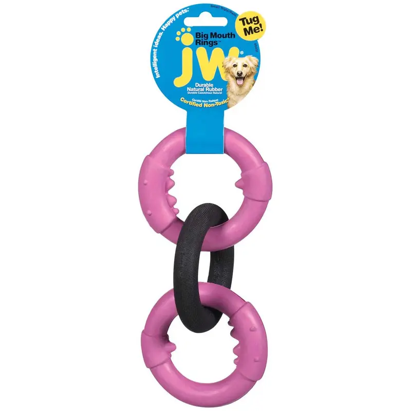 JW Pet Big Mouth Triple Ring Dog Toy Multi-Color SM