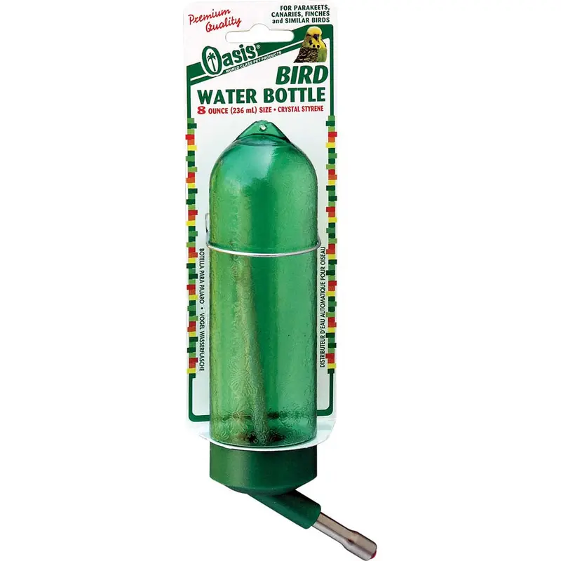 Oasis Bird Water Bottle Green 8 oz