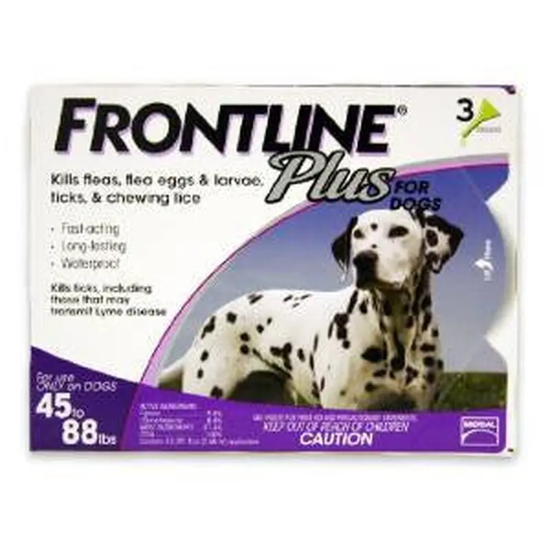 Frontline Plus Flea And Tick Treatment For Dogs 45-88 Pounds 3 Month Supply 