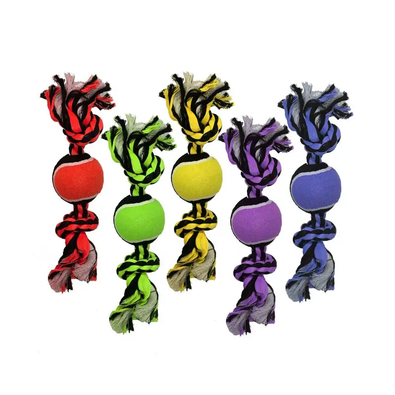 Multipet Nuts for Knots 2-Knot Rope with Tennis Ball Assorted 10 in