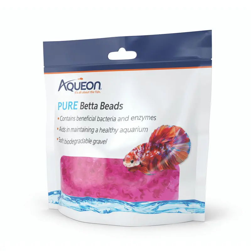 Aqueon Betta Beads Pink, One Pouch