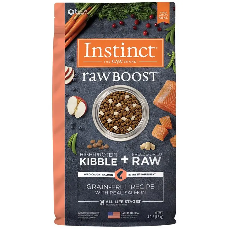 Nature's Variety Instinct Raw Boost Grain-Free Recipe w/ Real Salmon Dog 4/ 4 lb C=4 