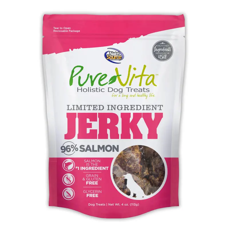 NutriSource Pure Vita Salmon Jerky Treats 4oz  