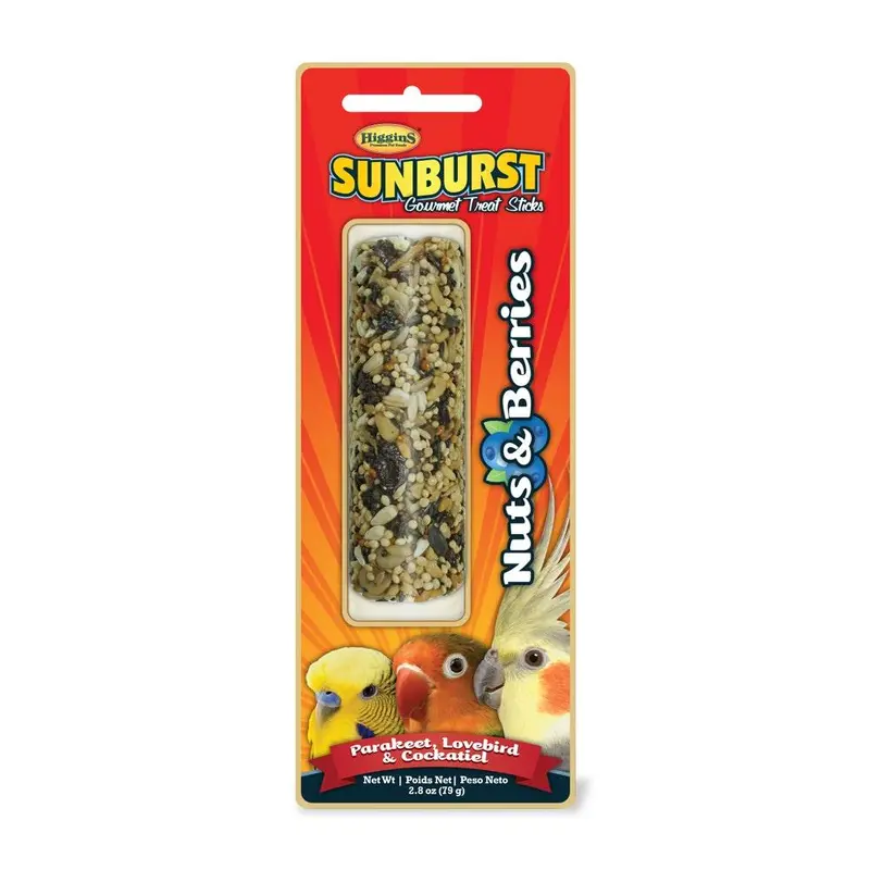 Higgins Sunburst Treat Sticks Nuts & Berries Tiel/Keet/Lovebird 2.8oz 