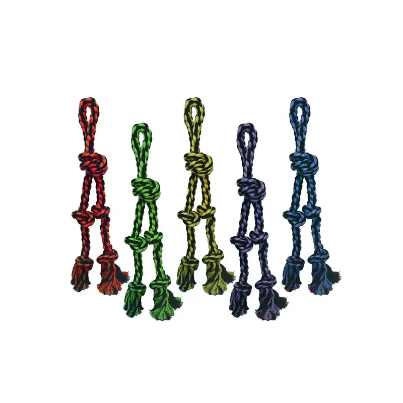 Multipet Nuts for Knots Rope Tug With 2 Danglers Dog Toy Assorted 15in SM