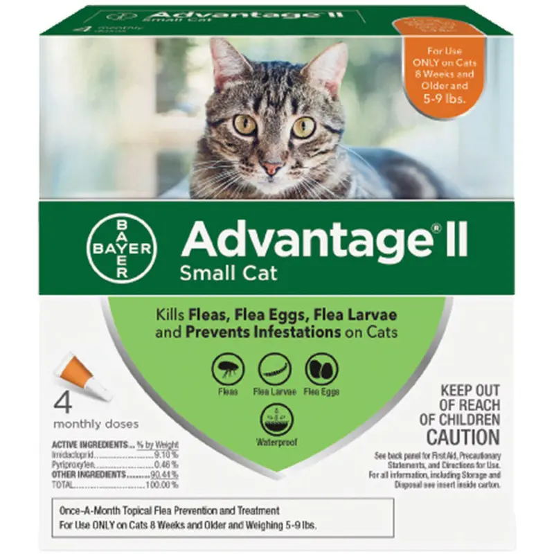 Advantage Ii Cat Small Cat 5-9lb Orange 4 Pack