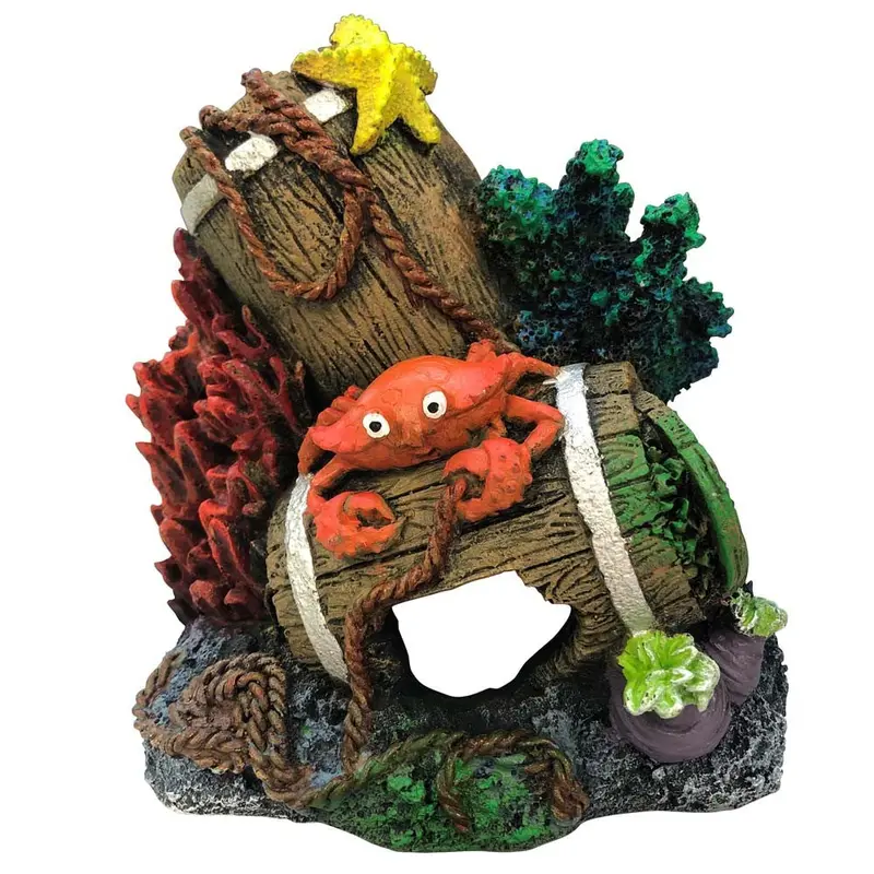 GloFish Barrels Aquarium Ornament Multi-Color XL