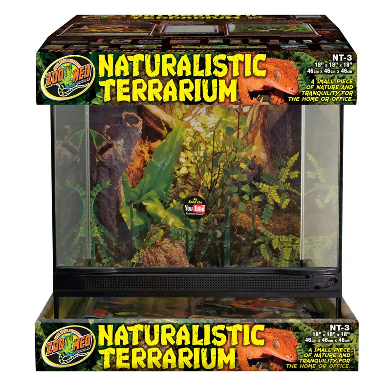 Zoo Med Naturalistic Terrarium Black, Clear 18 in x 18 in x 18 in