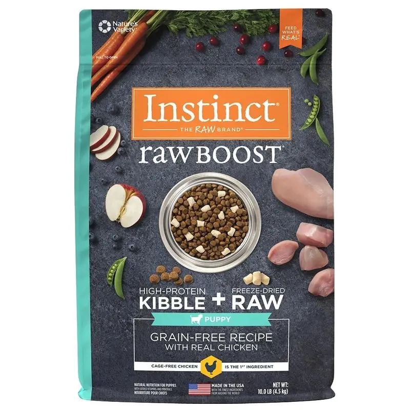 Nature's Variety Instinct Grain Free Raw Boost Puppy Chicken Dry Dog Food-10-lb-