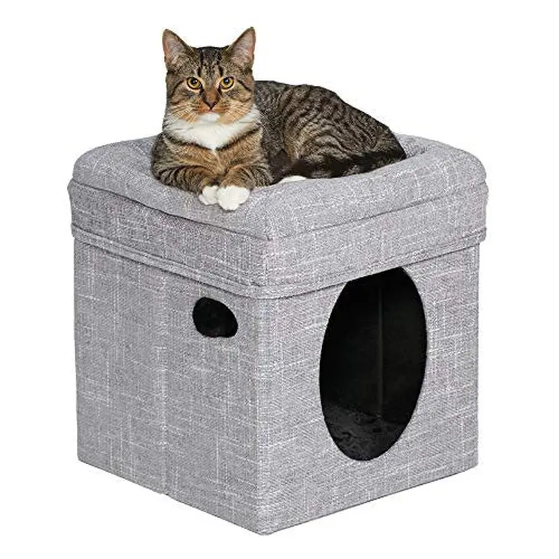 Midwest Curious Cat Cat Cube -Silver Mesh 
