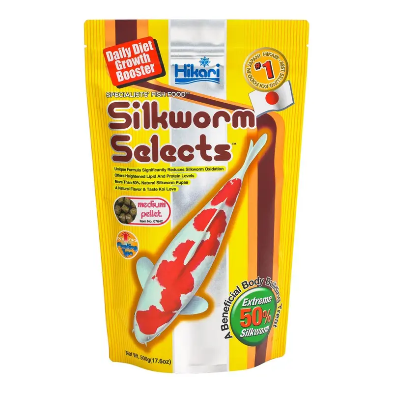 Hikari Silkworm Selects Color Boosting Pellet Fish Food for Koi 17.6oz MD (DD)