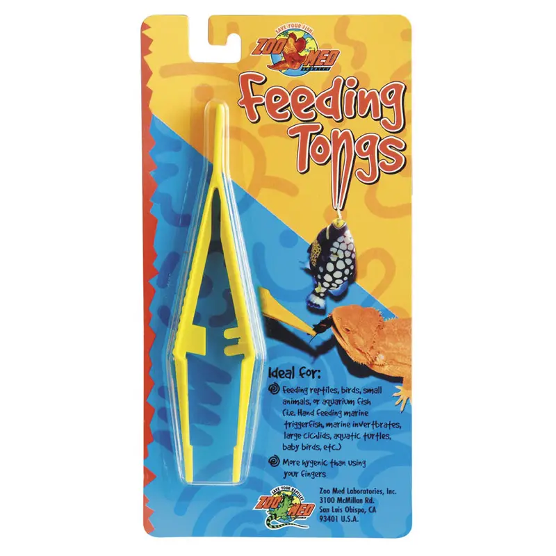 Zoo Med Deluxe High Quality Feeding Tongs Yellow 6 in