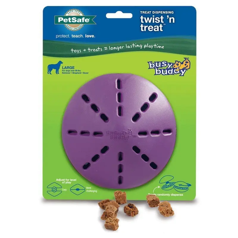 Busy Buddy Twist n Treat Toy Purple LG