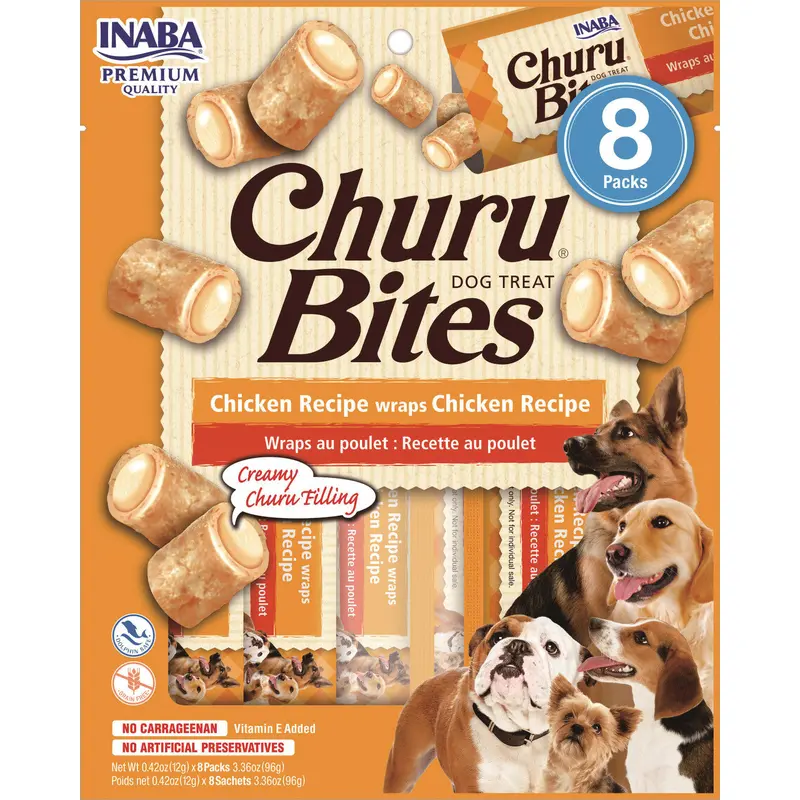 Inaba Dog Churu Bites Chicken Recipe Wraps Treat 6 / 4.2 oz