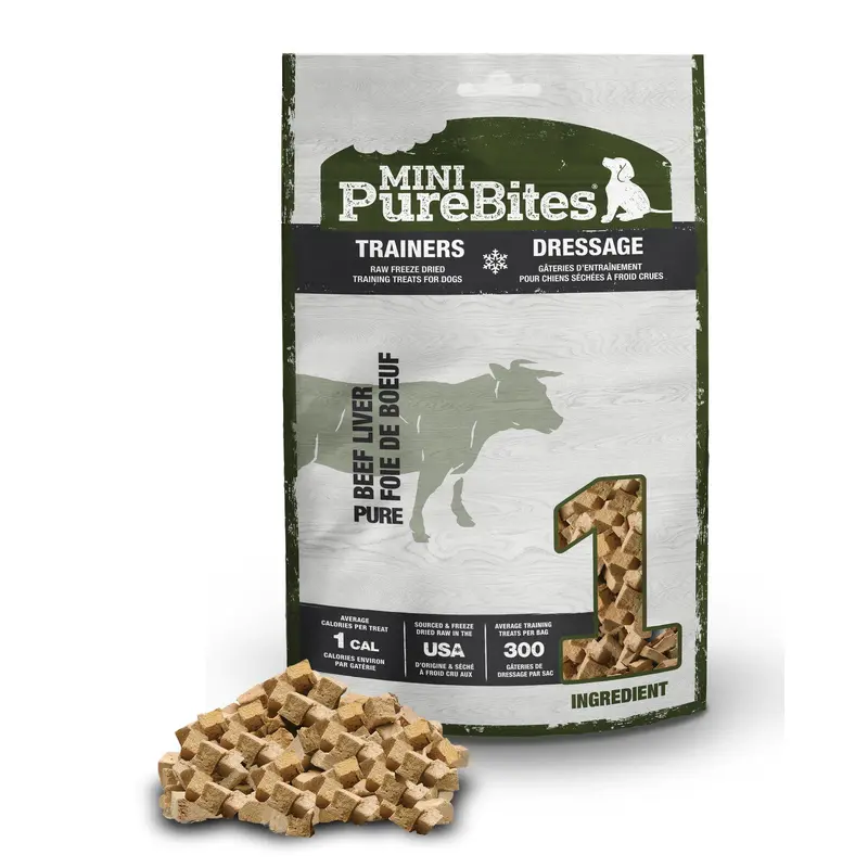 PureBites Mini Trainers RAW Freeze Dried Beef Liver Treats 3 oz