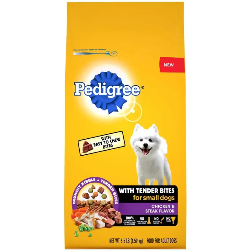 Pedigree Tender Bites Chicken and Steak Small Dry Dog Food 3.5 lb