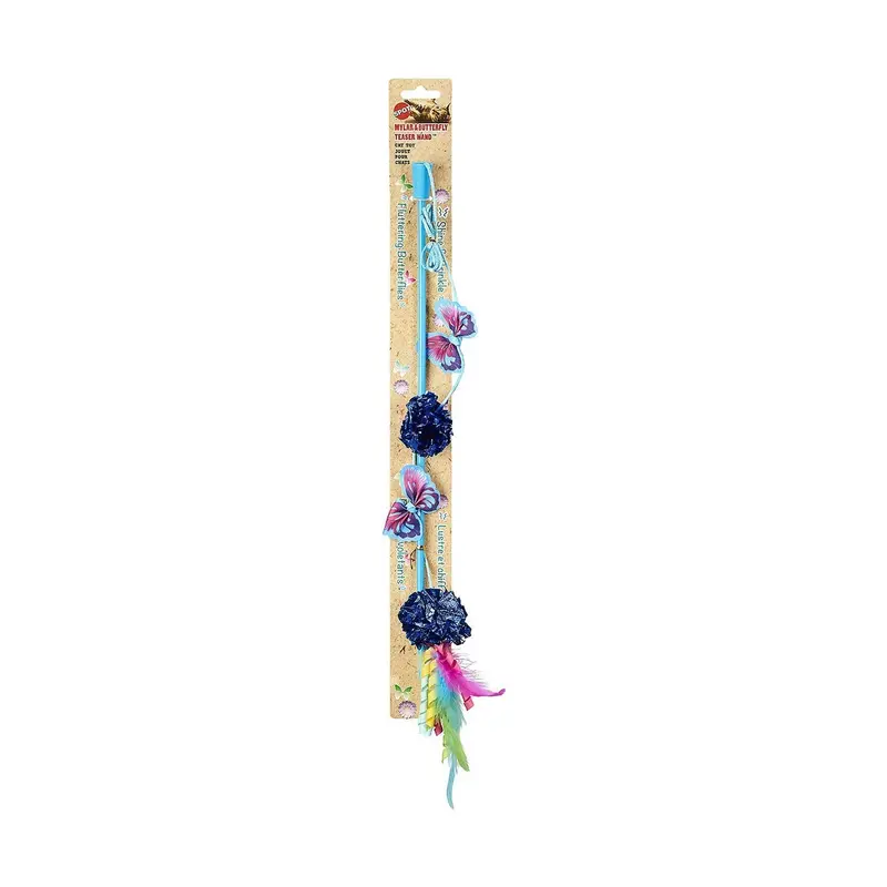 Ethical Cat Wand Butterfly Mylar Teaser Wand Cat Toy Assorted