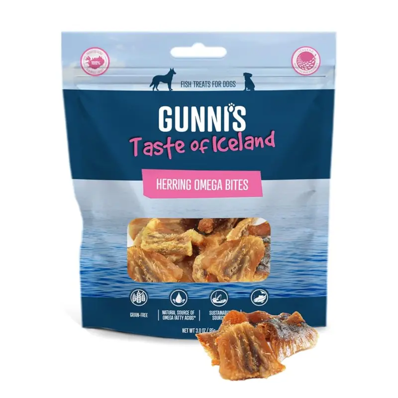 Gunni's Pet Herring Omega Bites Dog Treats 3oz