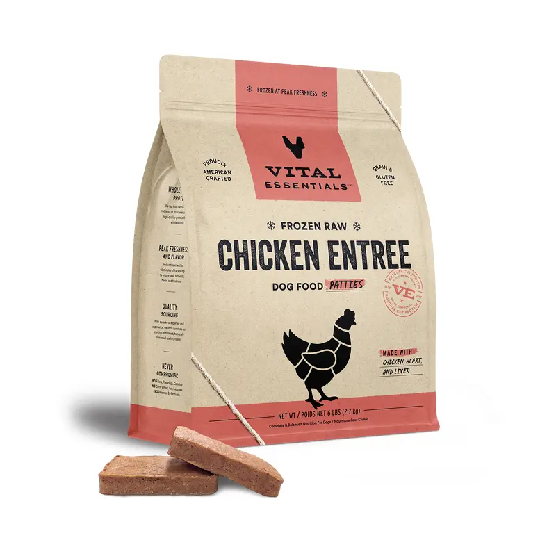 Vital Essentials Raw Chicken Patties 6 Lb.