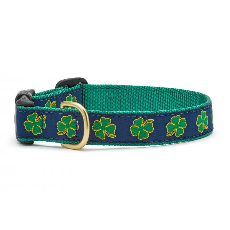 Navy Shamrock Dog Collar