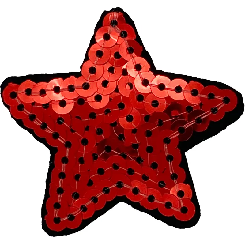Small Red Sequin Star - Patch