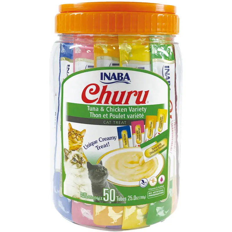 Inaba Churu Tuna & Chicken Puree Cat Treat Variety Pack